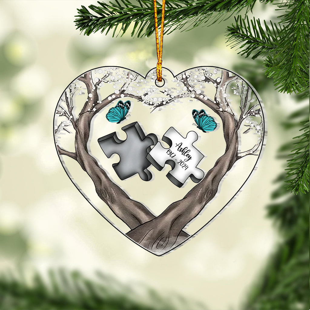 A Piece Of My Heart Lives In Heaven - Personalized Memorial Custom Shaped Ornament