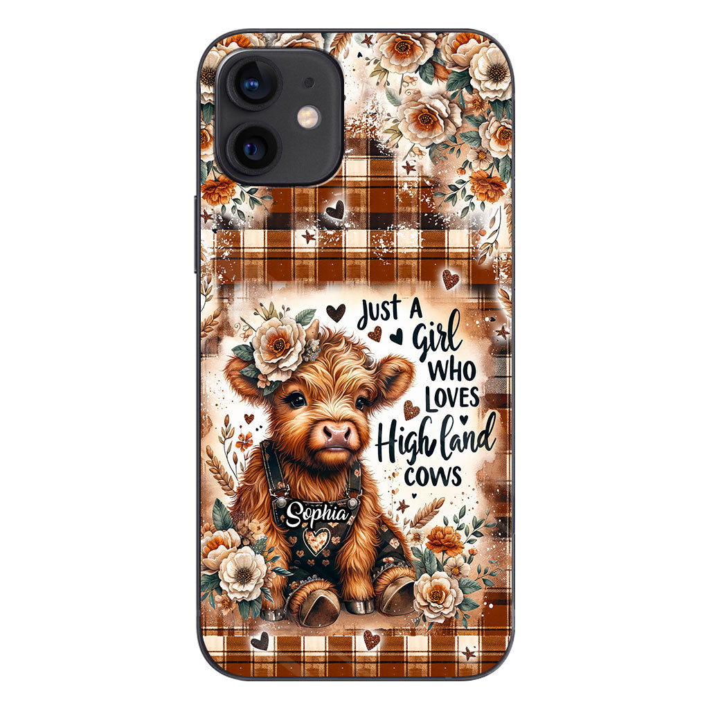 Jut A Girl Who Loves Highland Cow - Personalized Phone Case