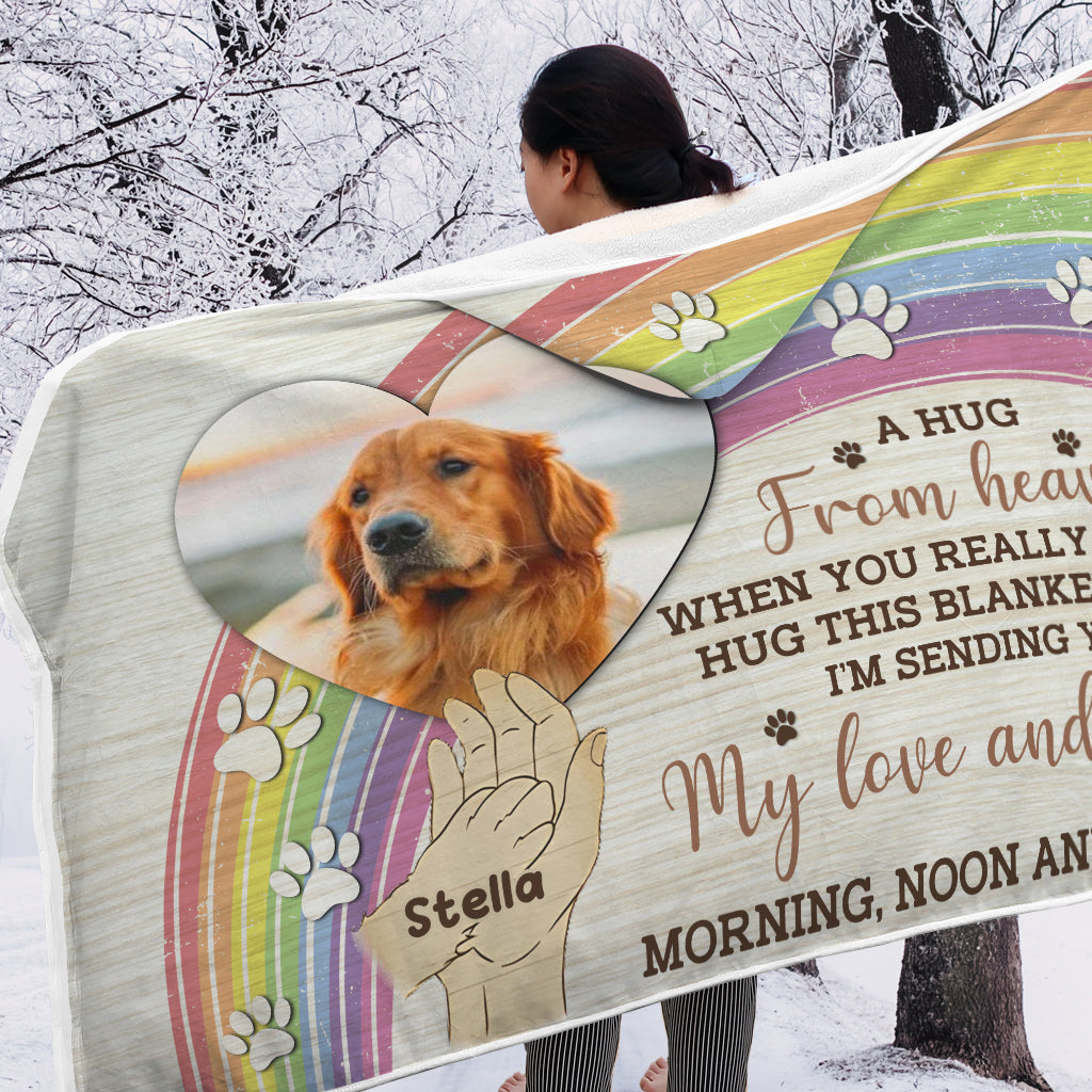 A Hug From Heaven - Personalized Dog Hooded Blanket