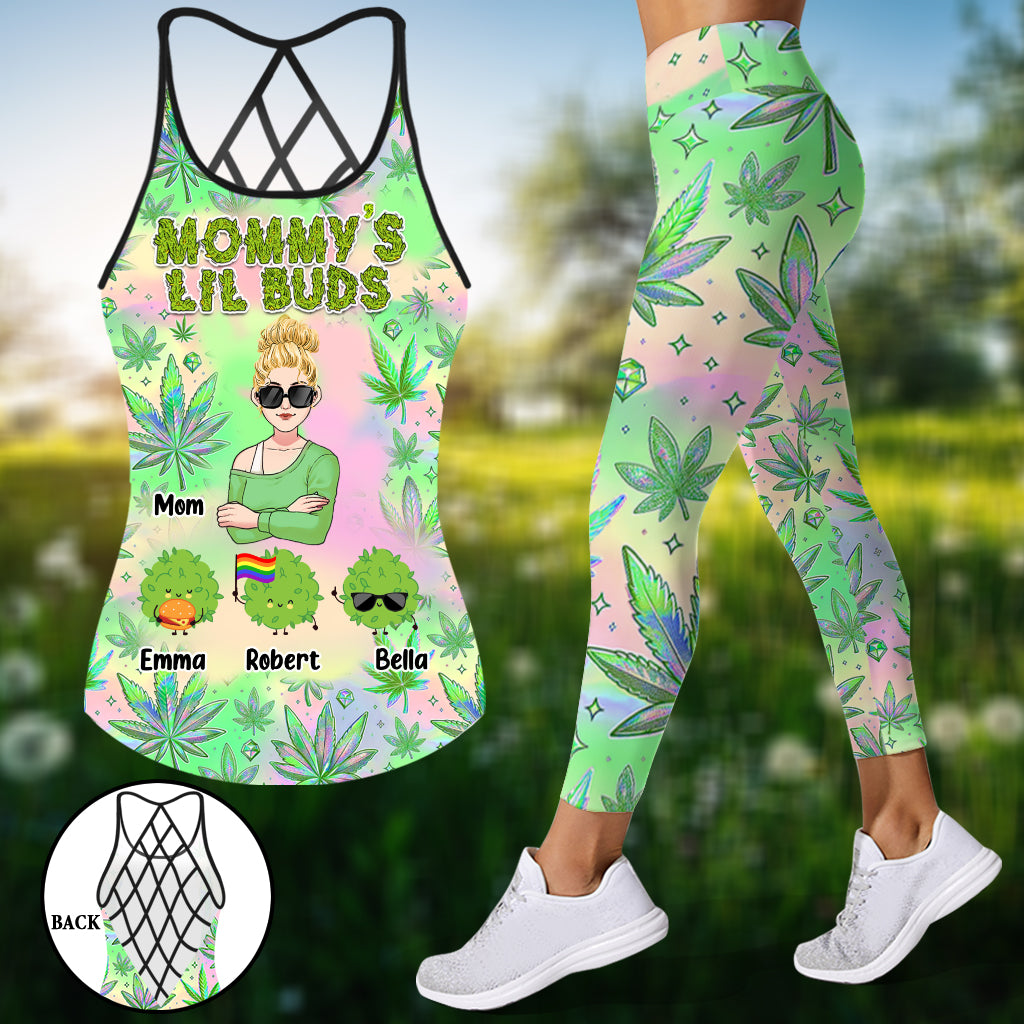 Mommy Lil Buds - Personalized Mother Cross Tank Top and Leggings