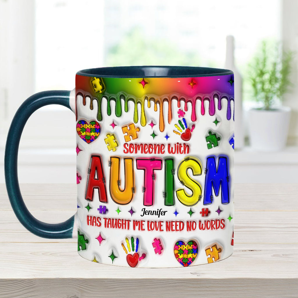 Love Need No Words - Personalized Autism Awareness Accent Mug