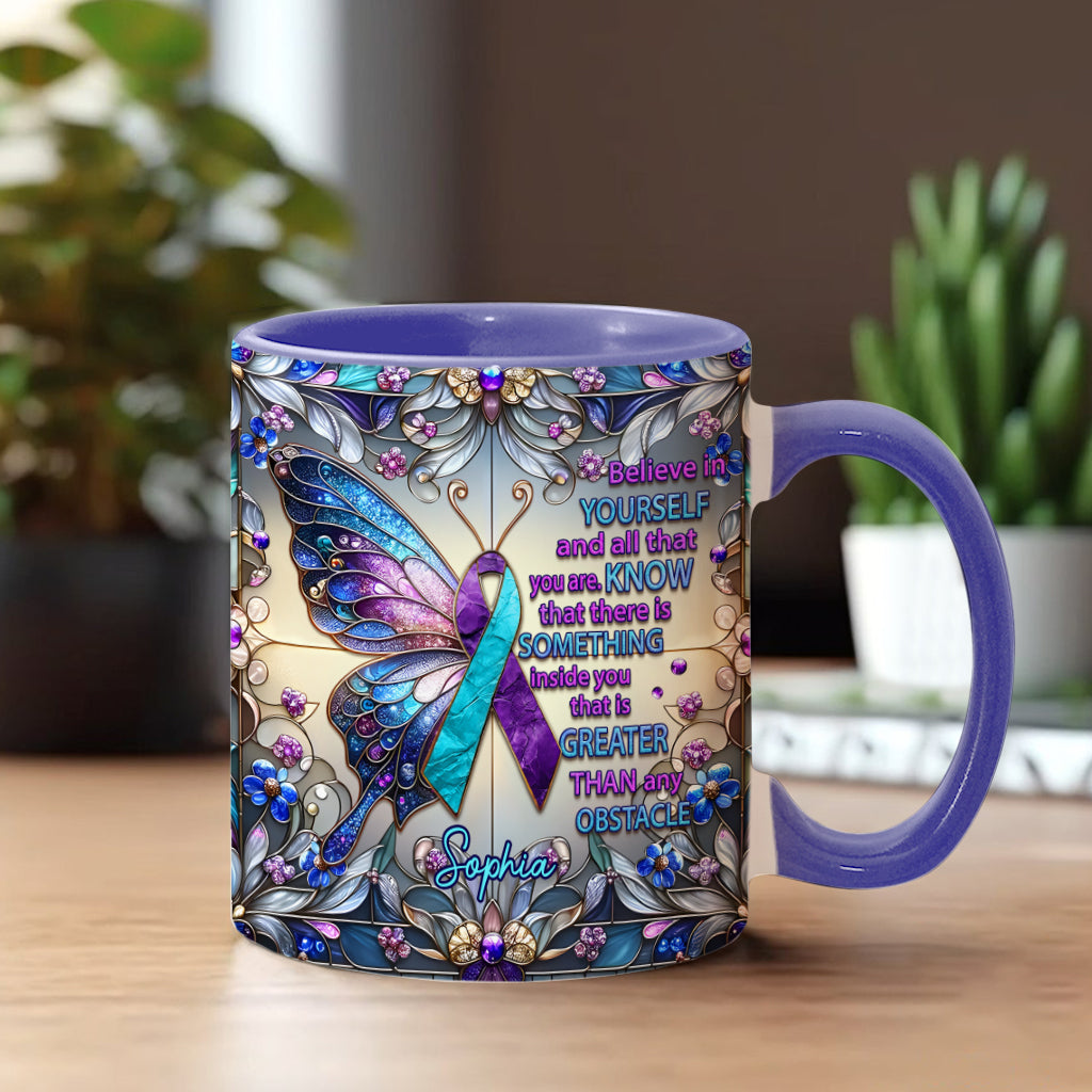 Believe In Yourself And All That You Are - Personalized Suicide Prevention Accent Mug
