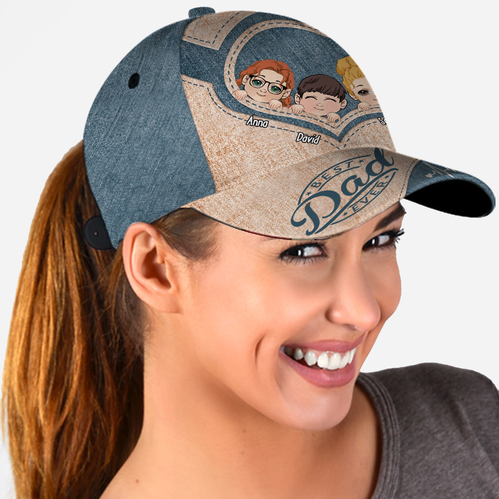 Dad's Heart Best Dad Ever - Personalized Father Classic Cap