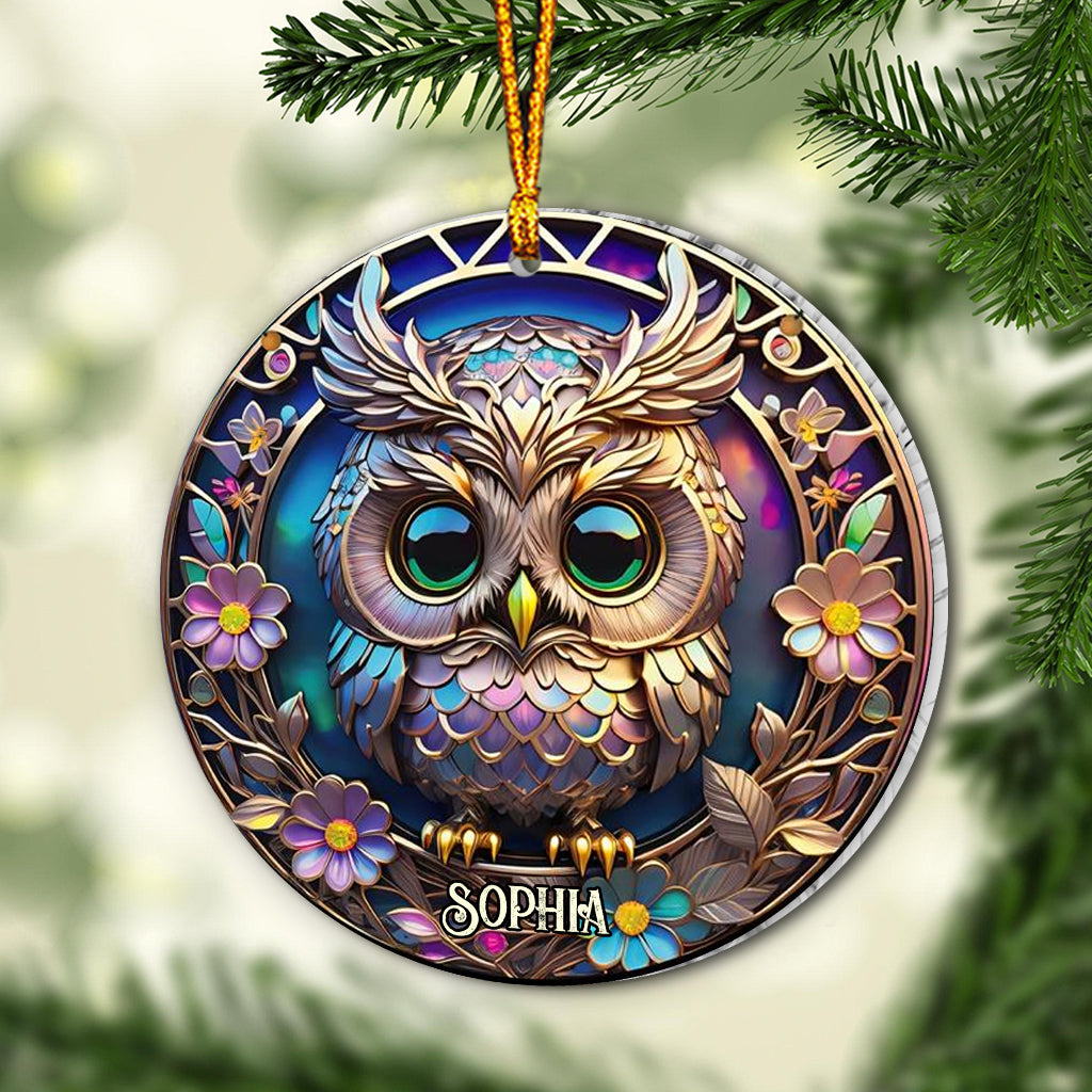 Colorful Owl - Personalized Owl Ornament
