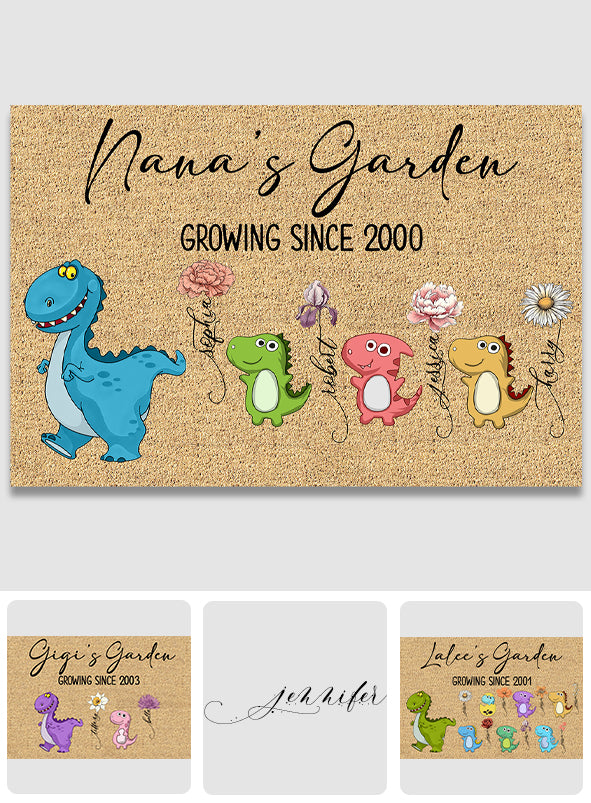Nana's Garden Nana Saurus - Personalized Grandma Doormat