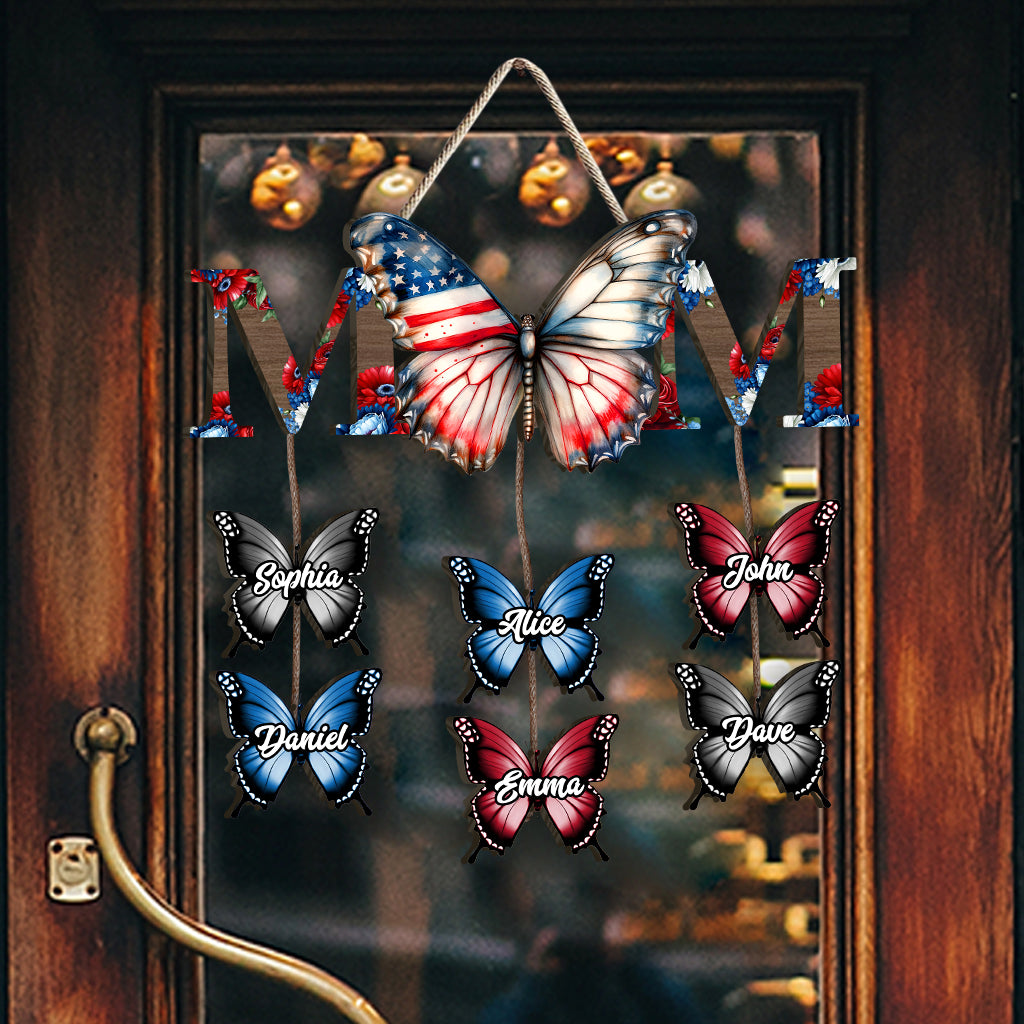 4th Of July Butterfly Grandma - Personalized Grandma Pallet Wood Sign