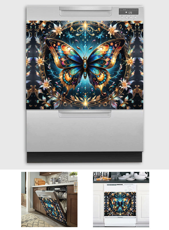 Stunning Gold Butterfly - Butterfly Dishwasher Cover