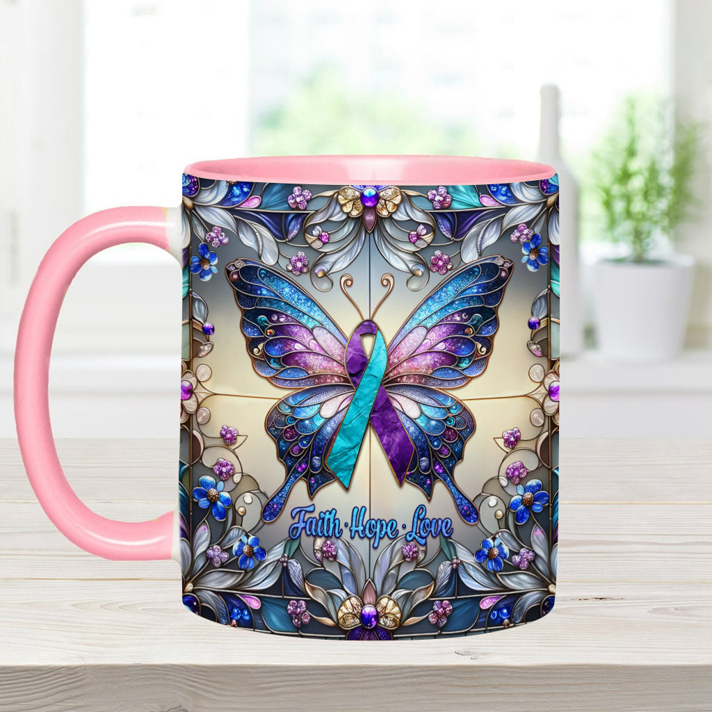 Faith Hope Love - Personalized Suicide Prevention Accent Mug