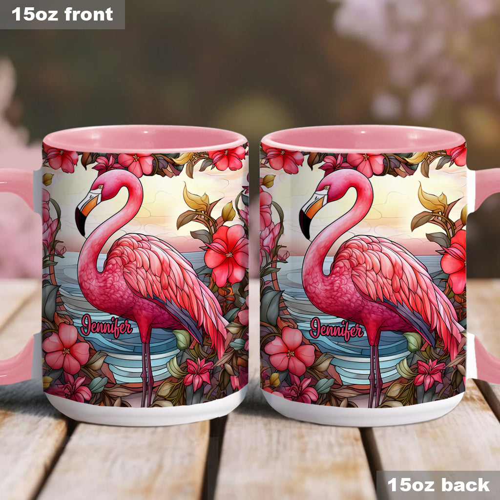 Love Flamingos - Personalized Flamingo Accent Mug