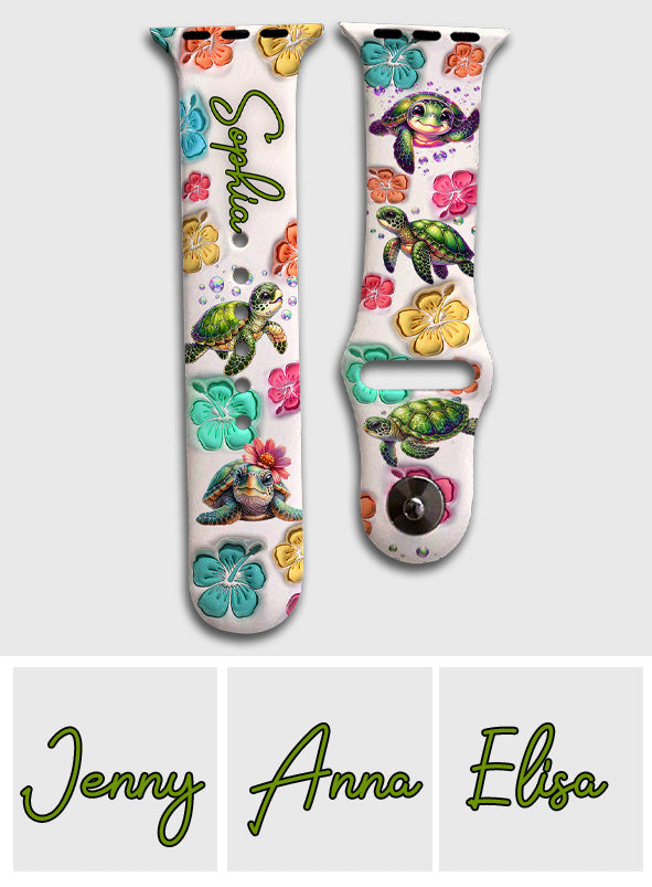 Summer Vibes Turle Lovers - Personalized Turtle Apple Watch Band