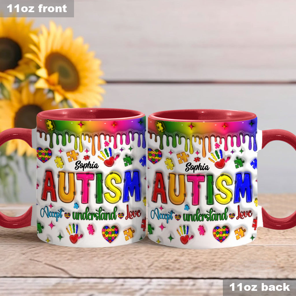 Autism Awareness - Personalized Autism Awareness Accent Mug