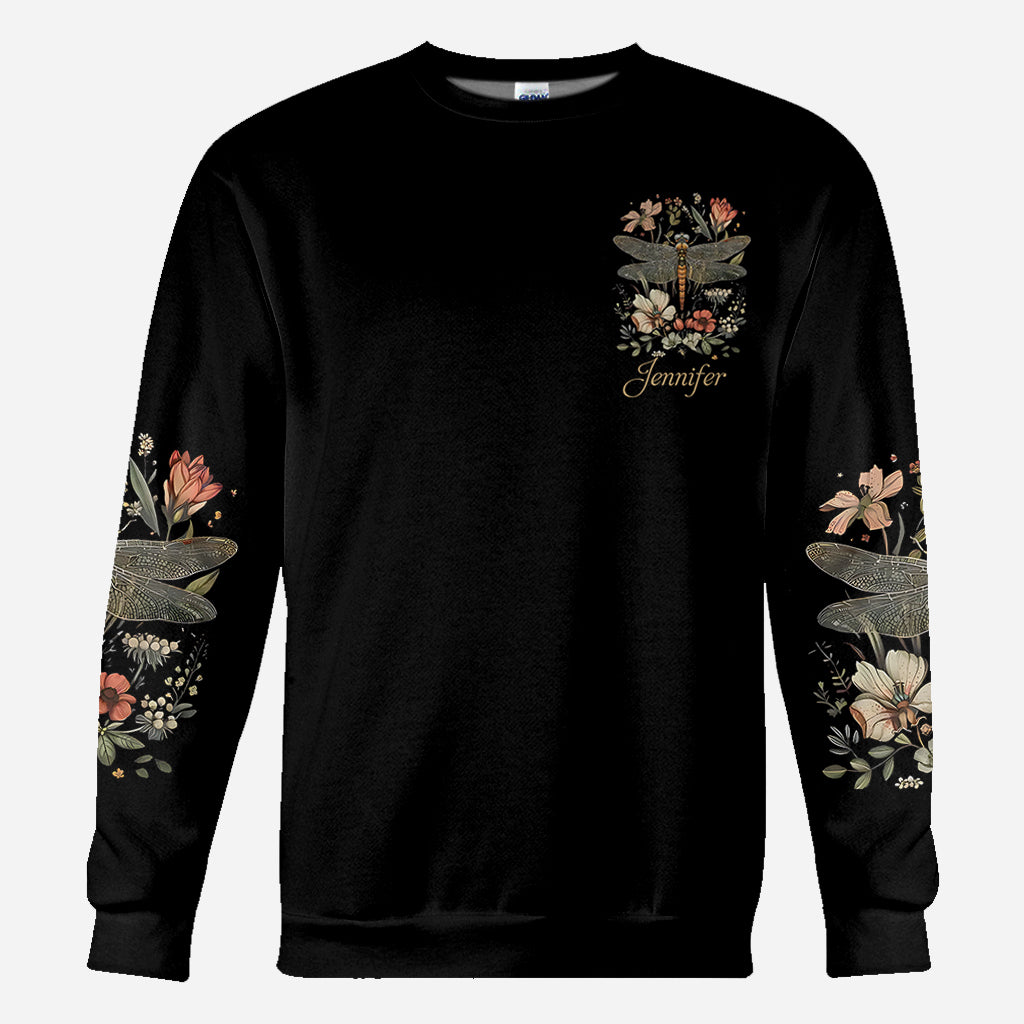 Dragonfly & Flowers - Personalized Dragonfly All Over Shirt