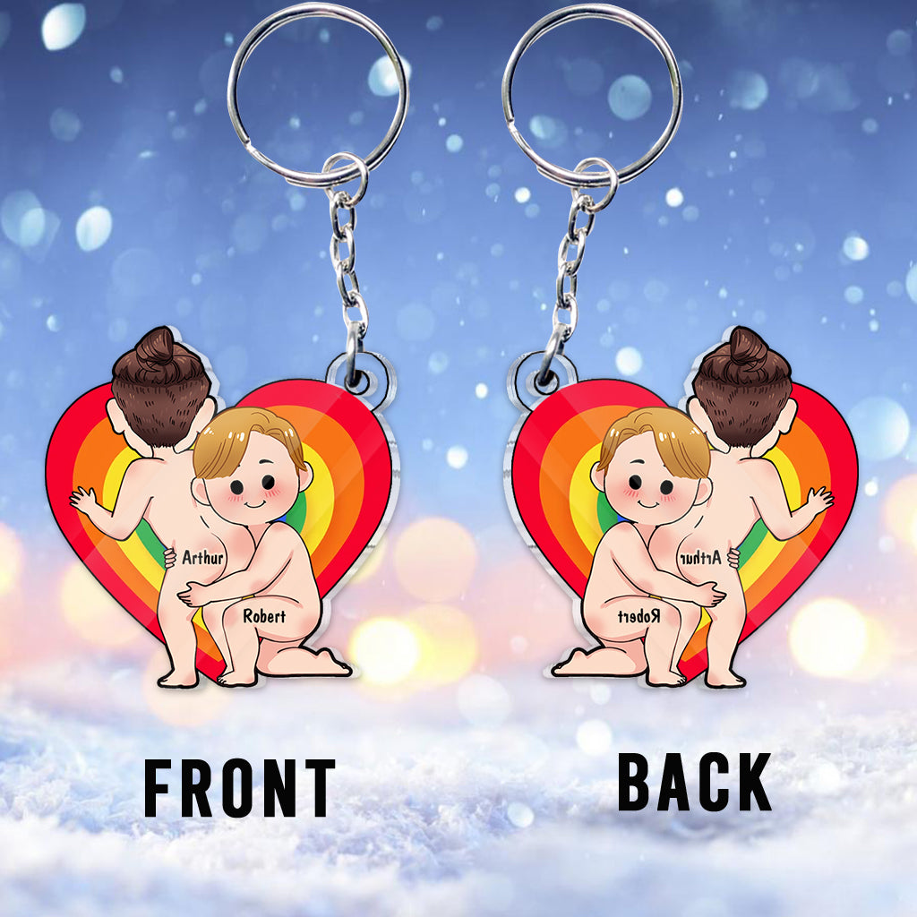 Love Is Love - Personalized LGBT Support Custom Shaped Keychain