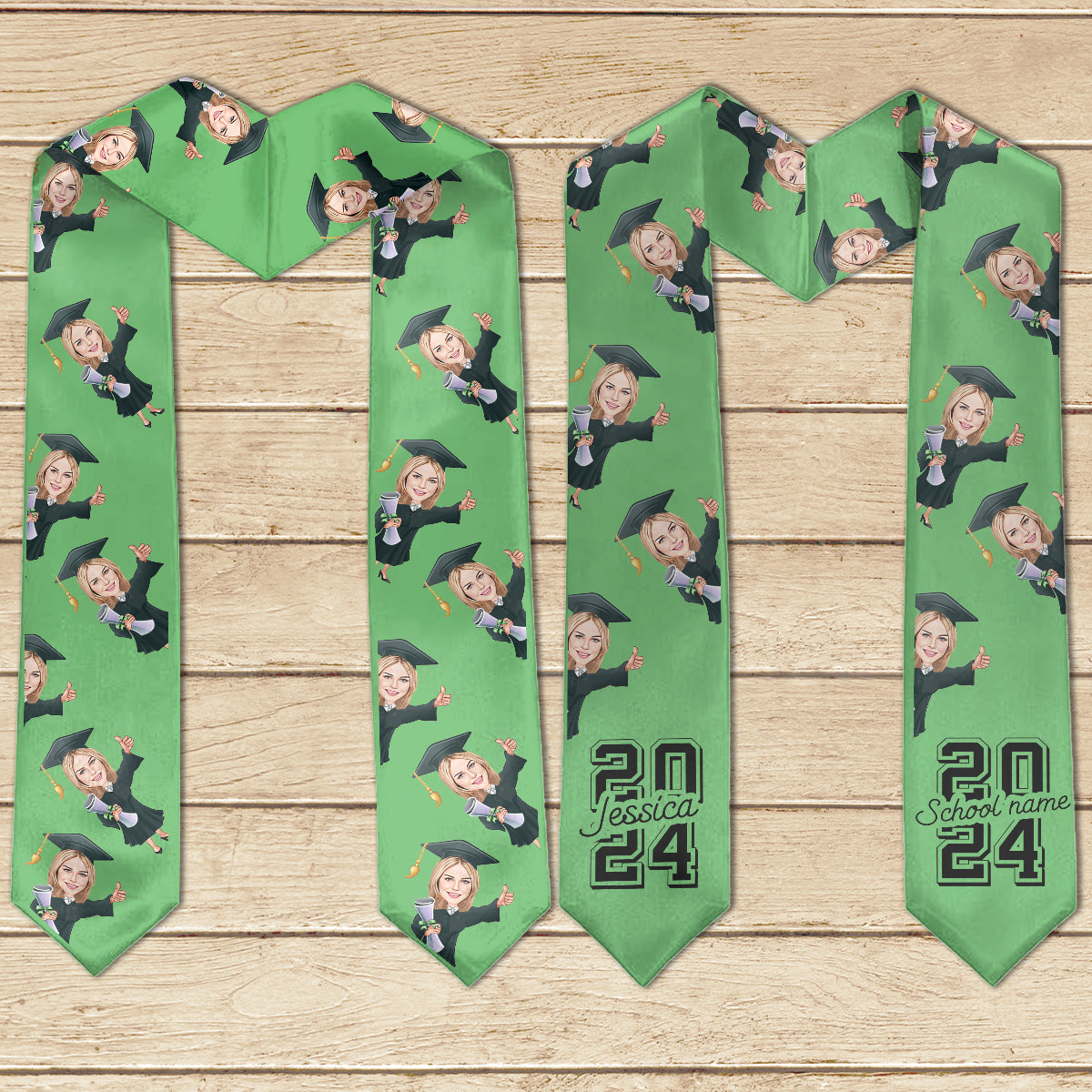 Caricature Funny Character - Personalized Graduation Graduation Stole