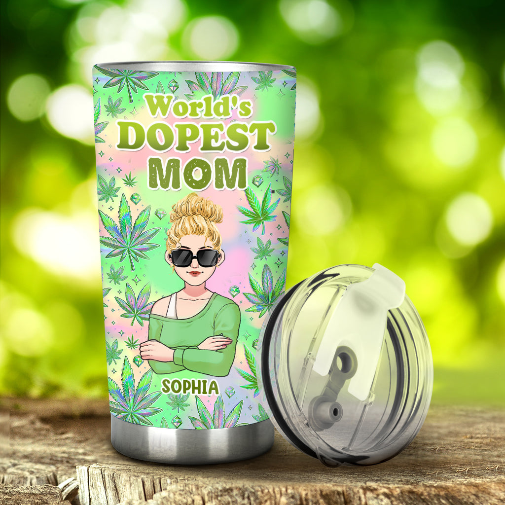 Mommy's Little Buds Dopest Mom Ever - Personalized Weed Tumbler