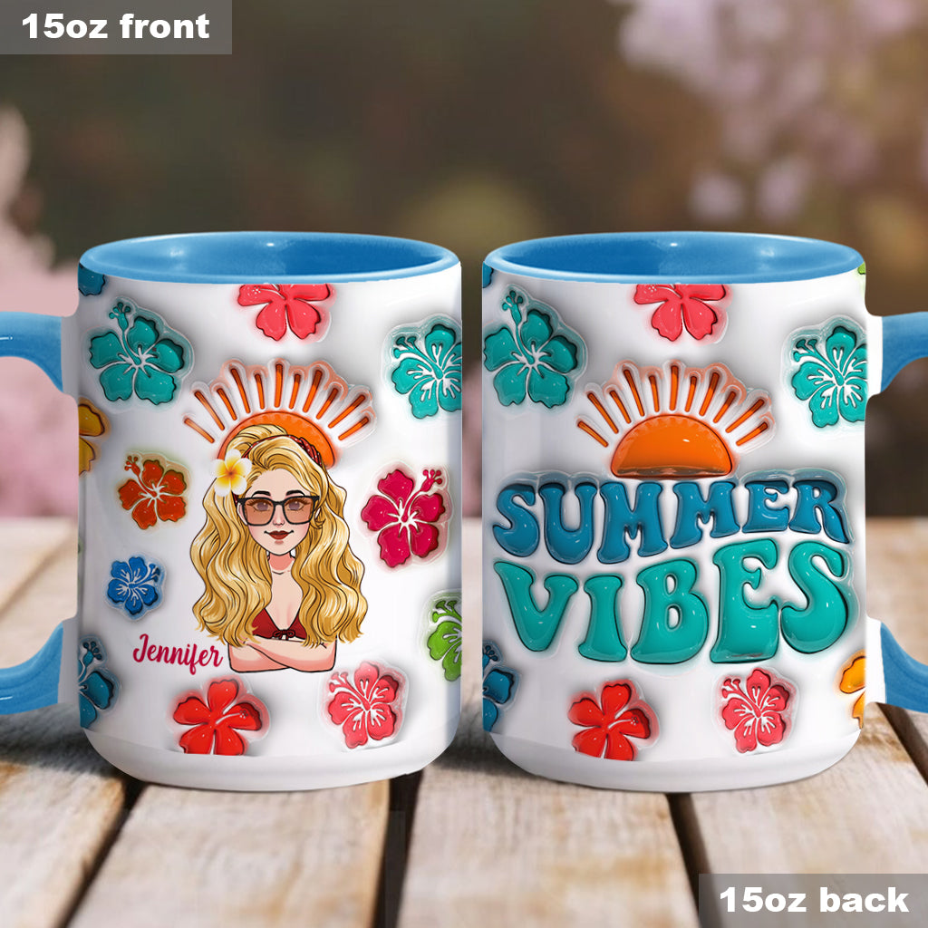 Summer Vibes - Personalized Sea Lover Accent Mug