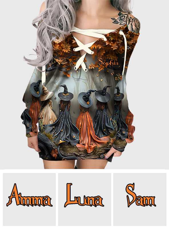 Beautiful Witch - Personalized Witch Off Shoulder Long Sleeve Dress