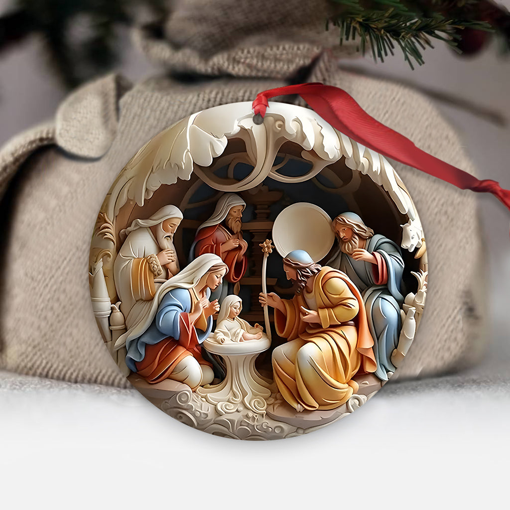 O Come Let Us Adore Him - Personalized Christian Ornament