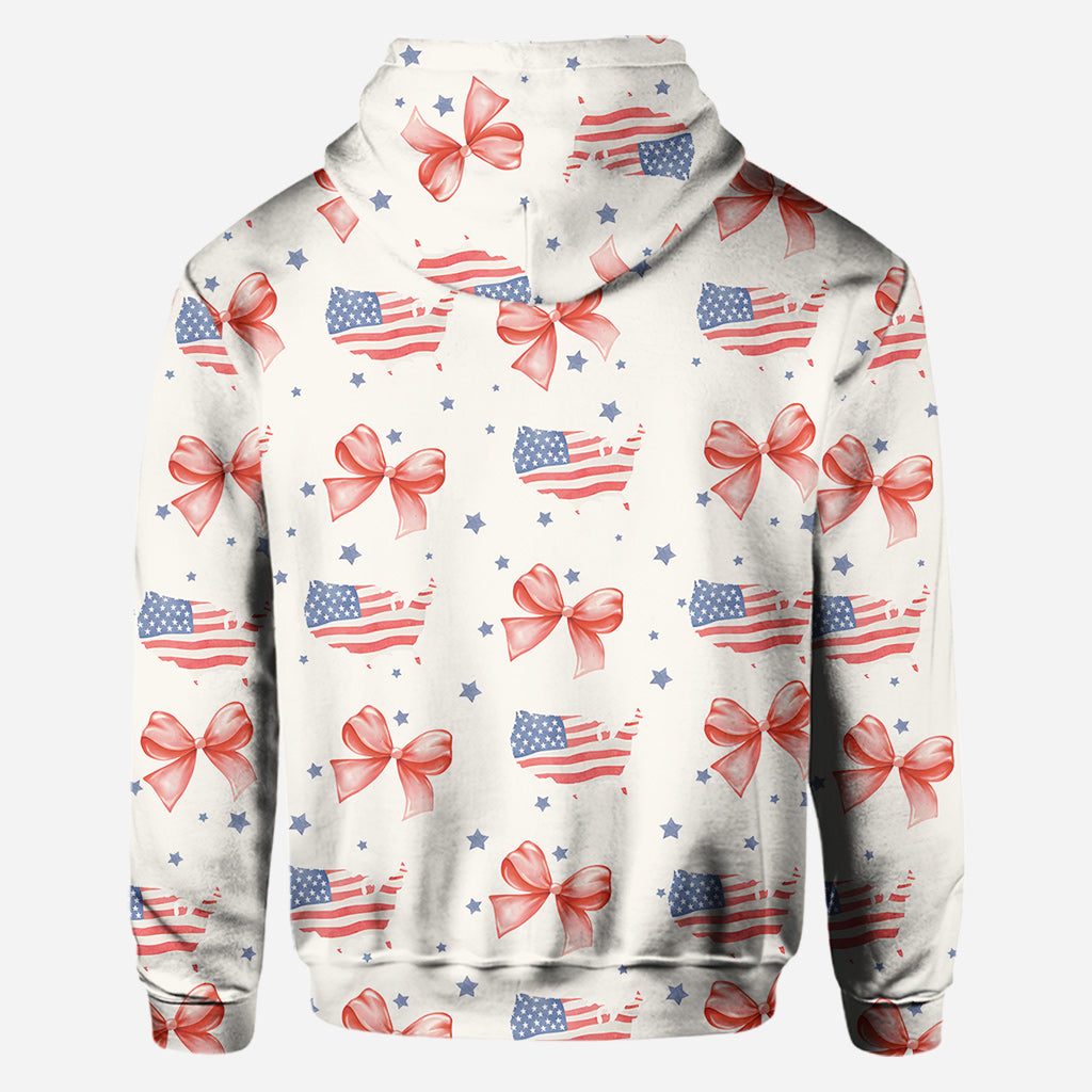 Coquette American Girl - Personalized Independence Day/ 4th of July All Over Shirt