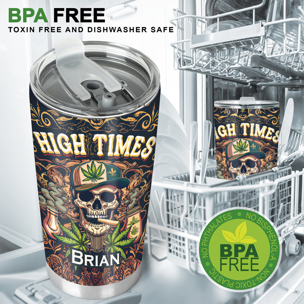 High Times Skull 420 - Personalized Weed Tumbler