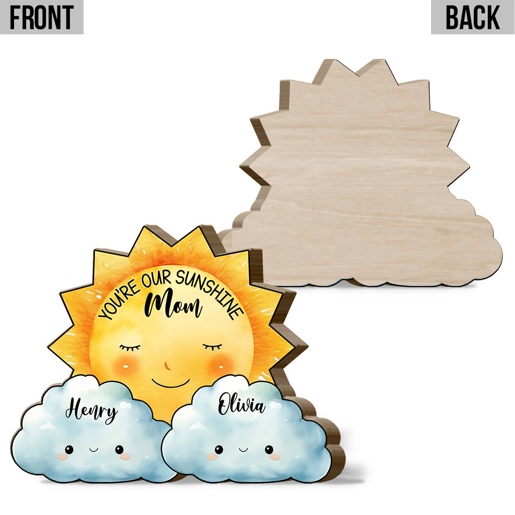 Mom You Are My Sunshine Sun And Clouds - Personalized Mother Shaped Wooden Puzzle