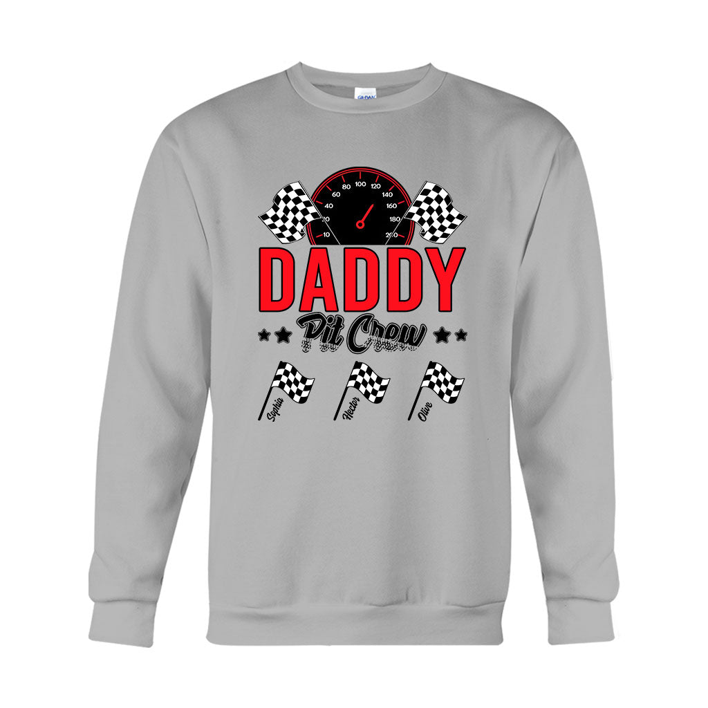 Daddy's Pit Crew Racing Flags - Personalized Racing T-shirt And Hoodie
