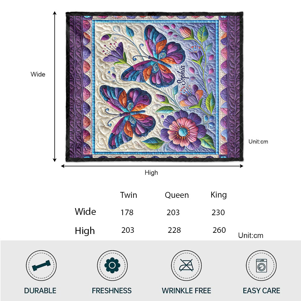 Beautiful Butterfly - Personalized Butterfly Quilt