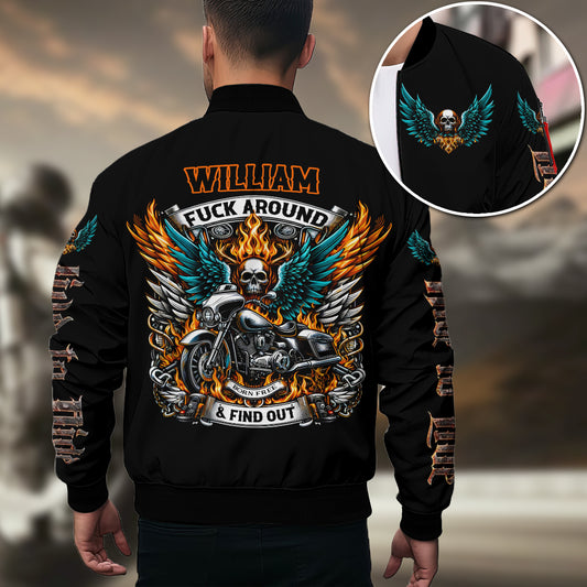 Old Biker - Personalized Biker Bomber Jacket