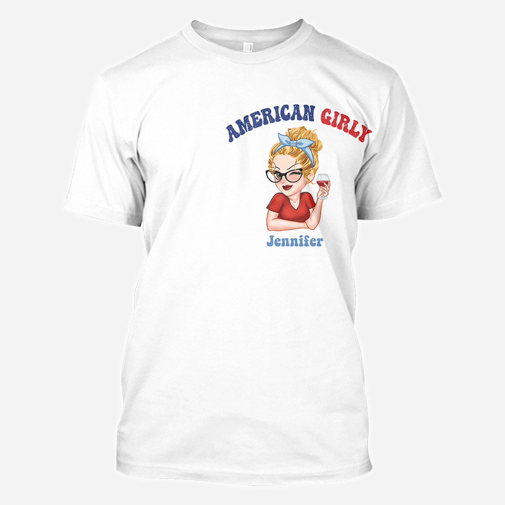 American Girly - Personalized Independence Day/ 4th of July All Over Shirt