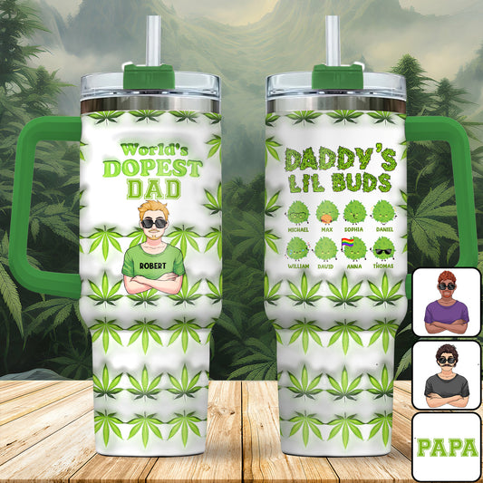 Dopest Dad Ever - Personalized Father Tumbler With Handle