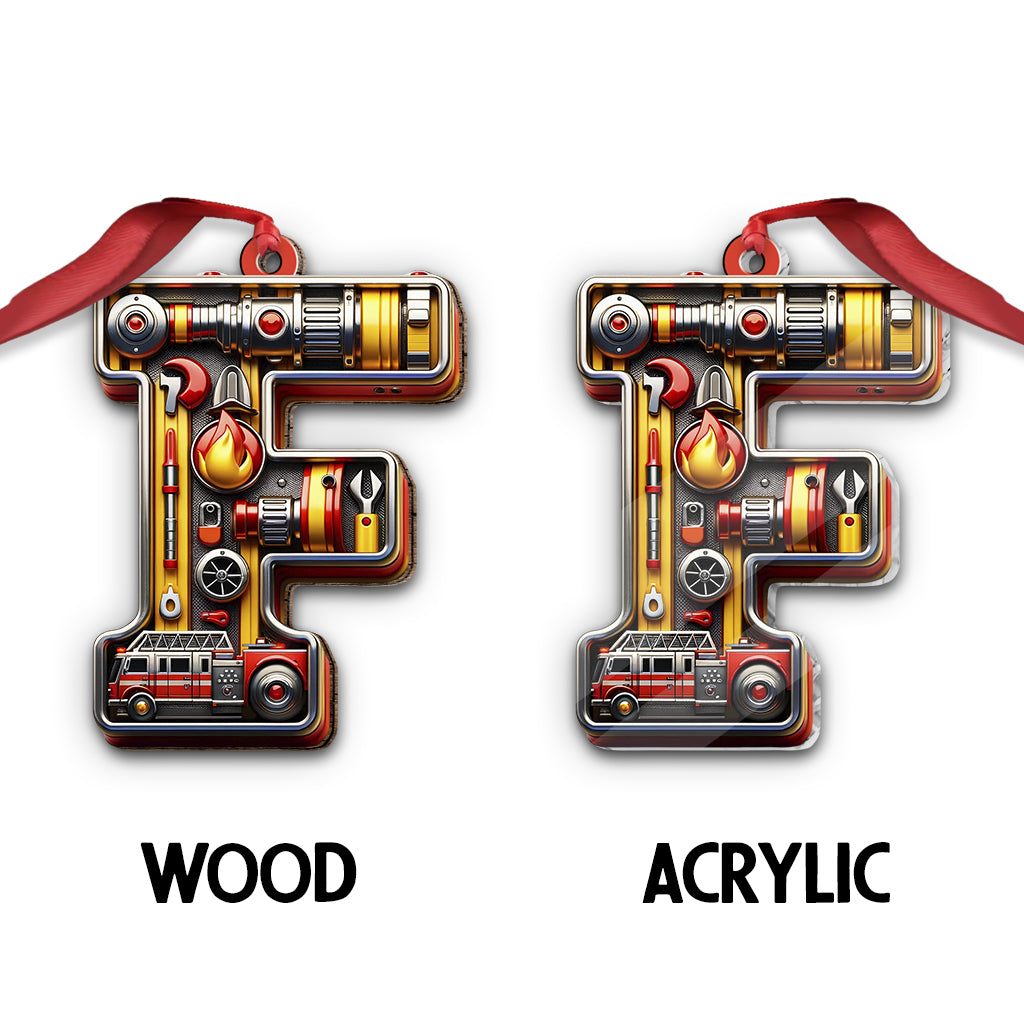 Ohana Custom Alphabet - Personalized Firefighter Ornament