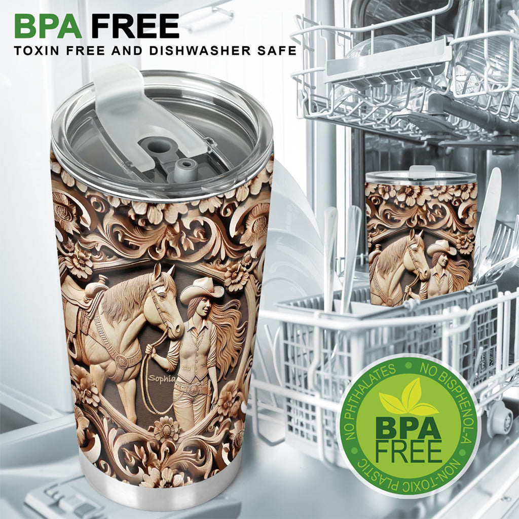 A Girl And Her Horse - Personalized Horse Tumbler
