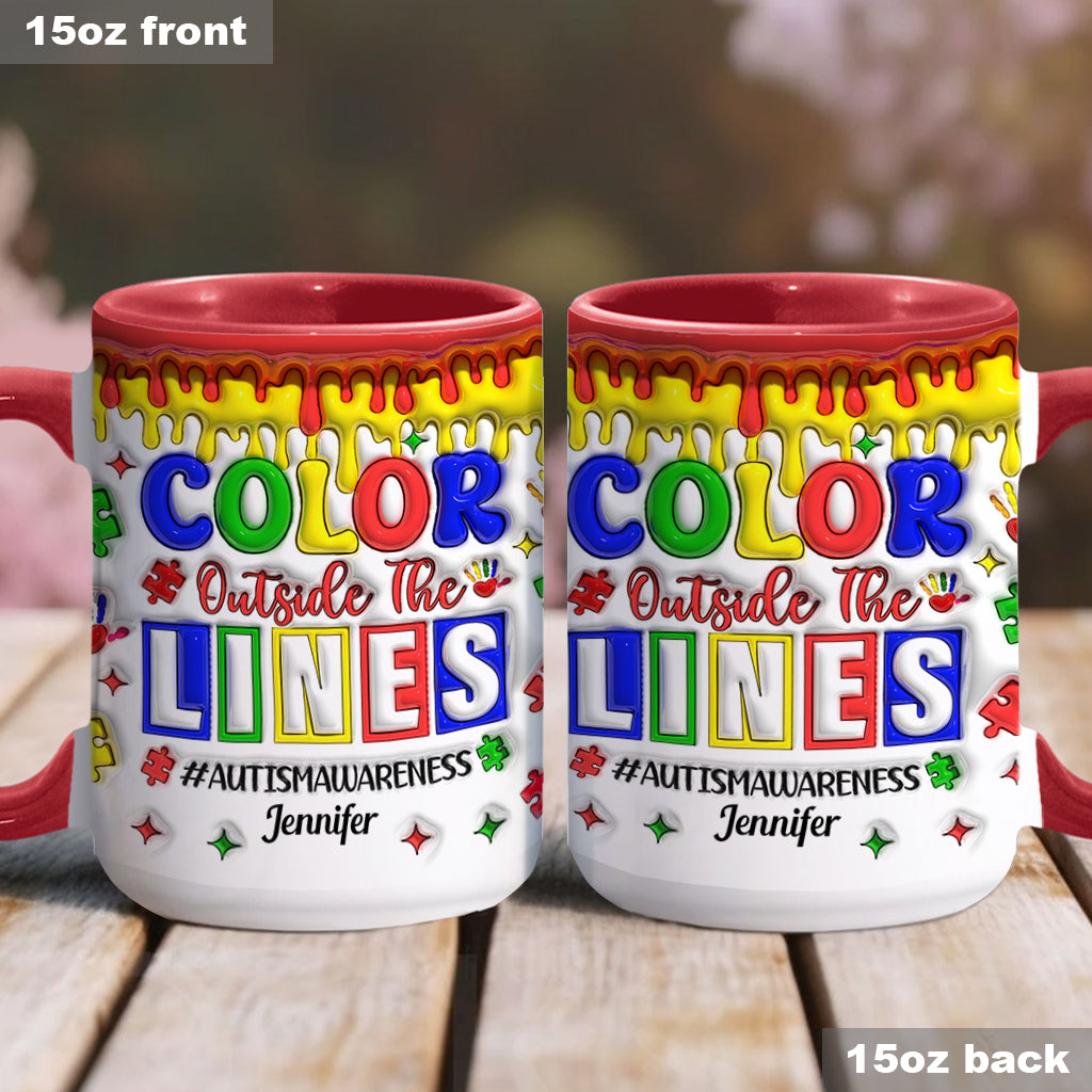 Autism Awareness - Personalized Autism Awareness Accent Mug
