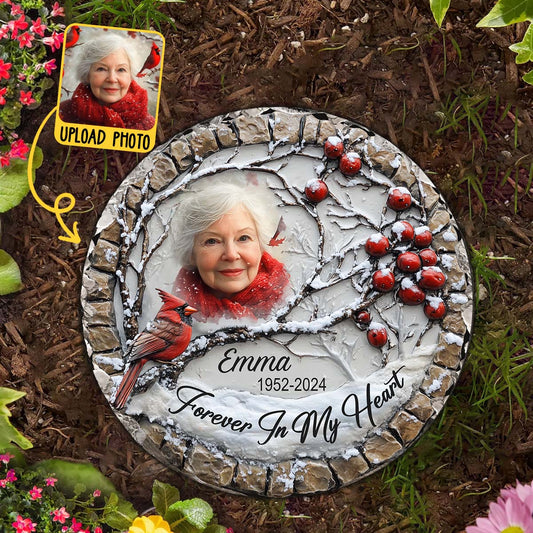 Forever In My Heart - Personalized Memorial Round Shaped Stone