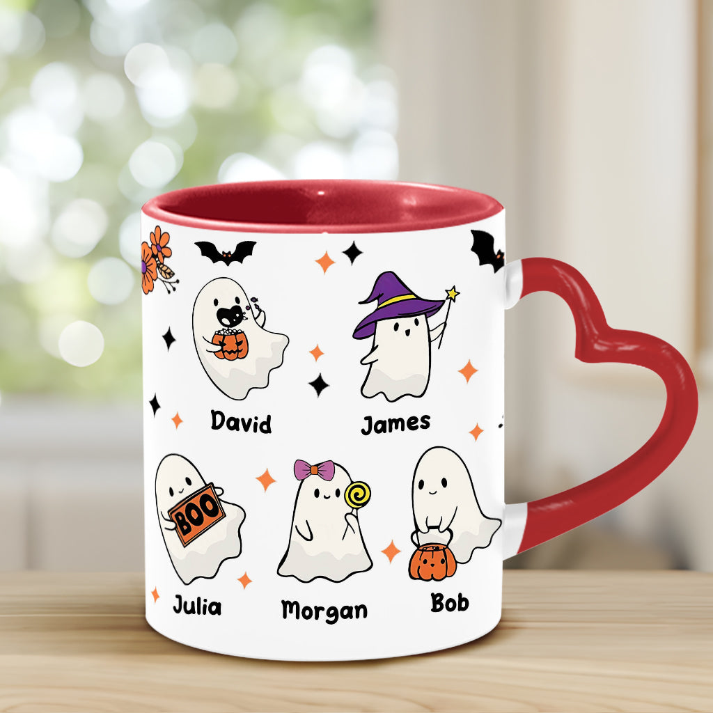 Nana's Boo Crew - Personalized Grandma Heart Handle Mug