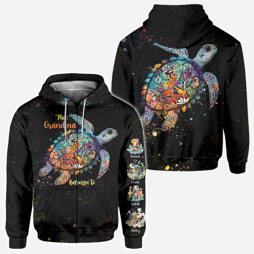 This Grandma Mom Belongs To - Personalized Turtle All Over Shirt