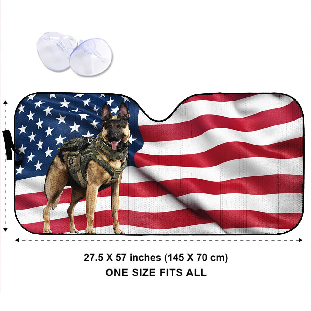 Back The Blue K9 - Personalized Police Officer Car Sunshade