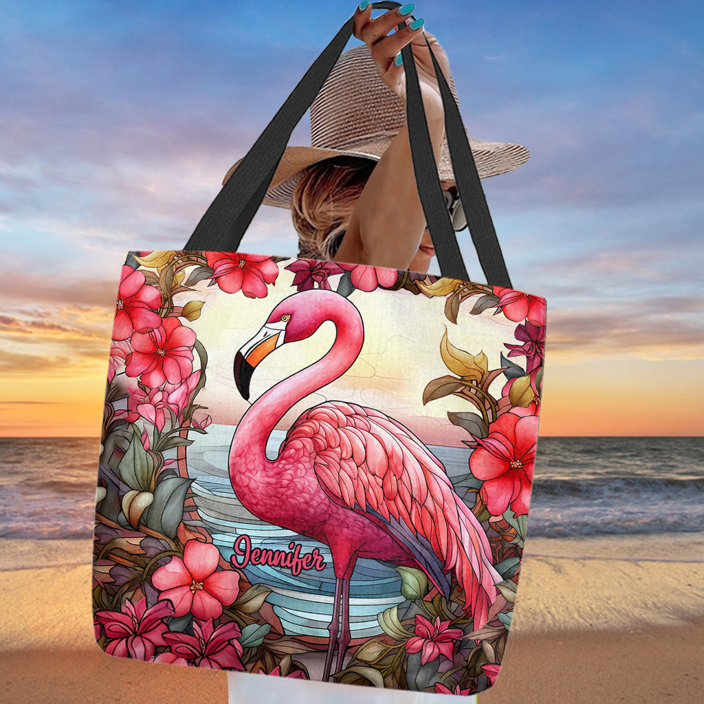 Love Flamingos - Personalized Flamingo Tote Bag