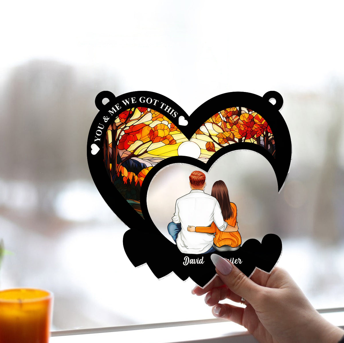 You & Me We Got This - Personalized Couple Window Hanging Suncatcher Ornament