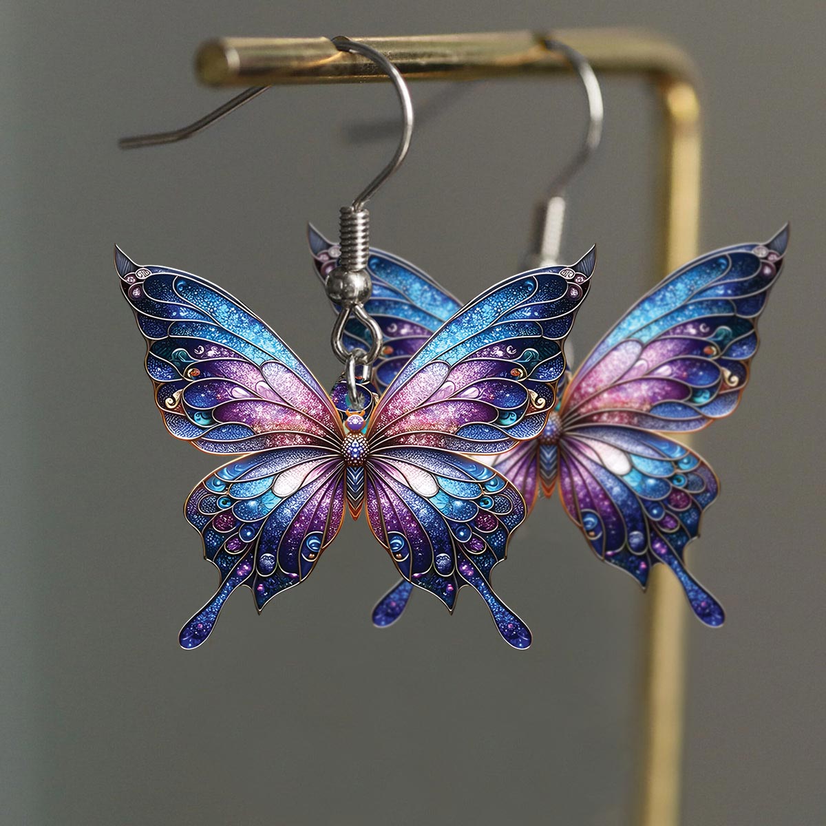 Stunning Purple - Personalized Butterfly Earrings