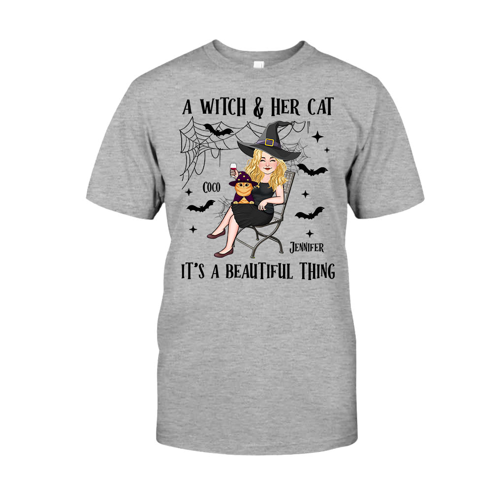 A Witch And Her Cat - Personalized Witch T-shirt And Hoodie
