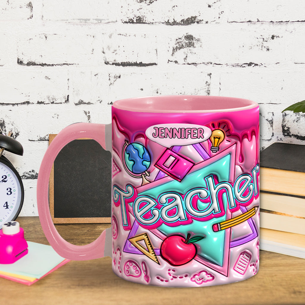 Pink Inflated - Personalized Teacher Accent Mug