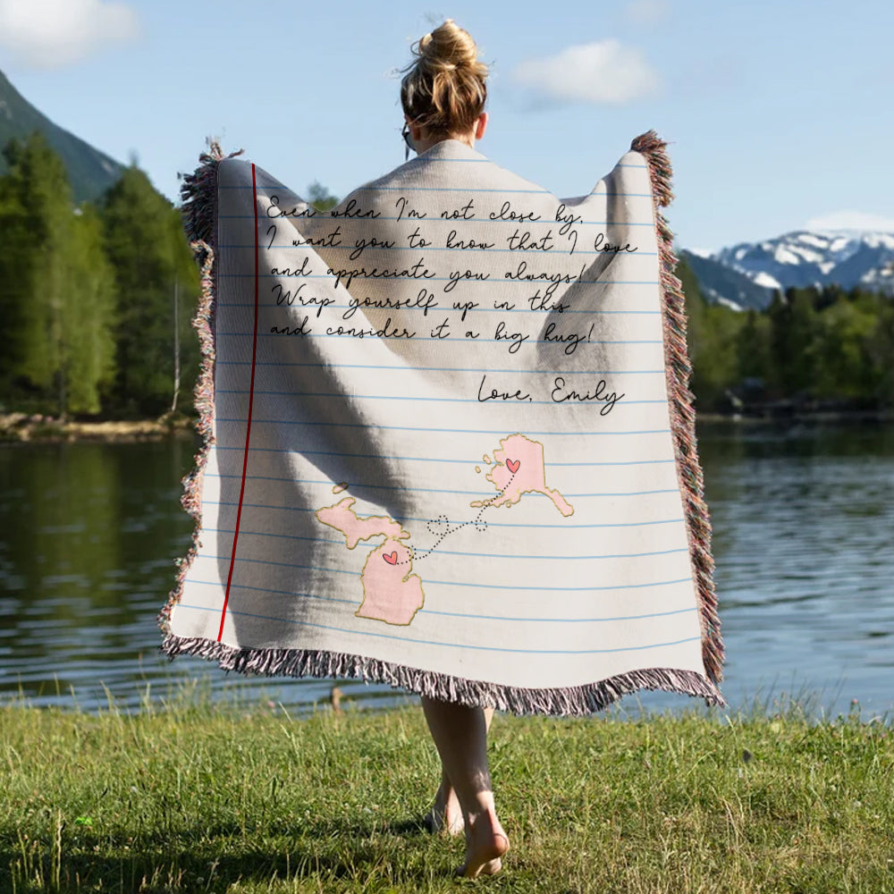 Dear Mom Letter - Personalized Mother Woven Blanket