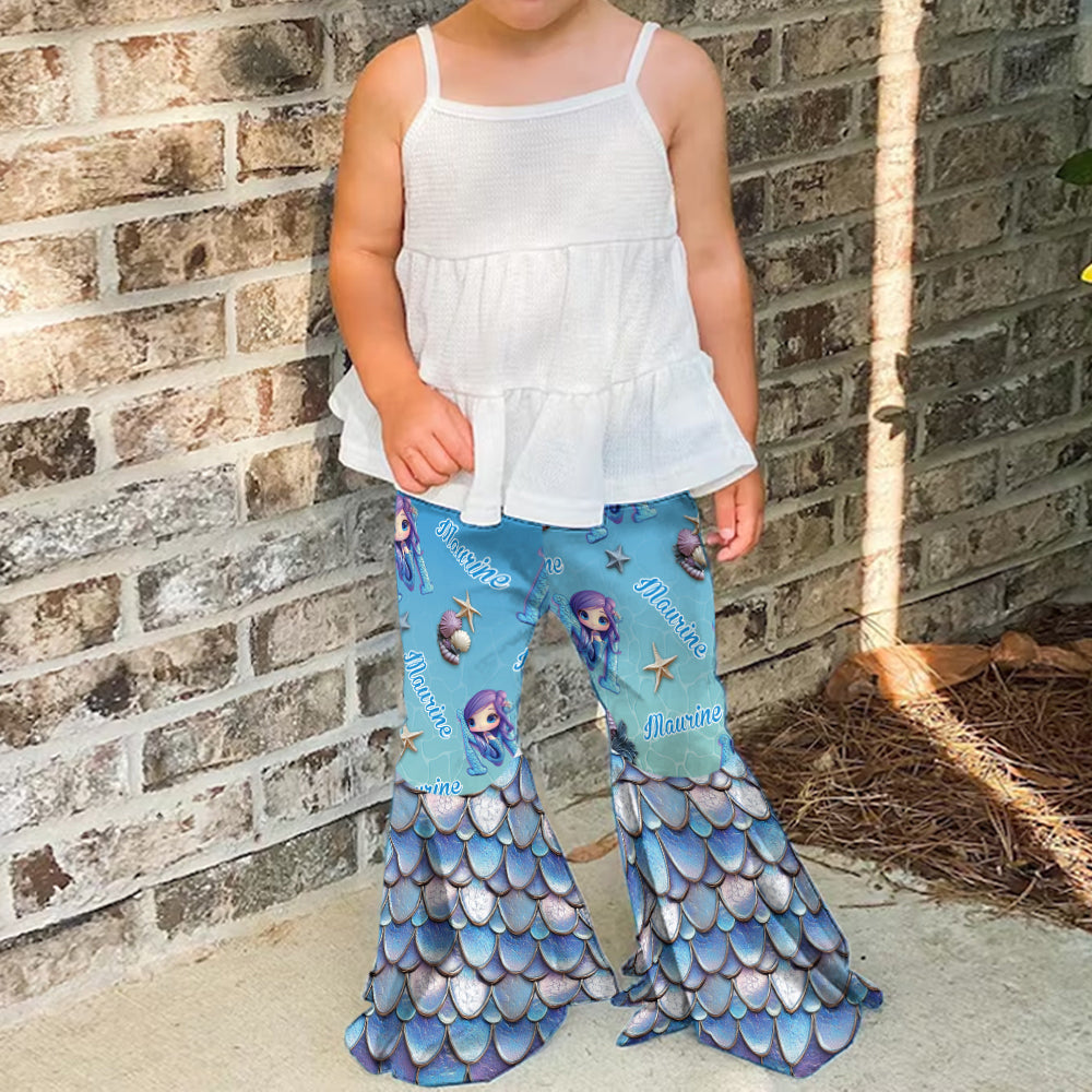 Beautiful Mermaid - Personalized Kid Kid Flare Leggings