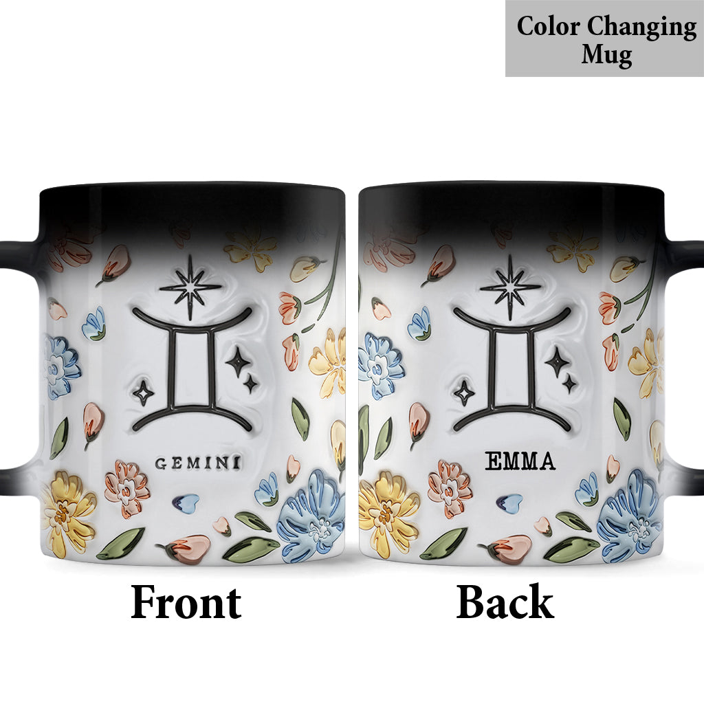 Floral Zodiac Sign - Personalized Horoscope Mug