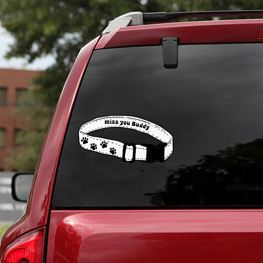 Miss You Collar - Personalized Dog Decal Die Cut