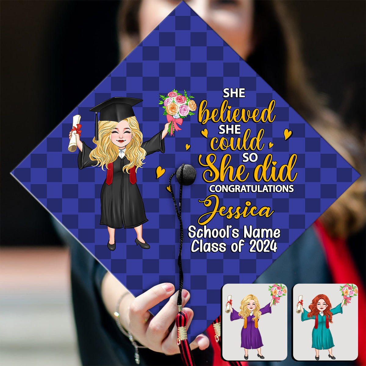 Graduation Girl 2024 - Personalized Graduation Cap Topper