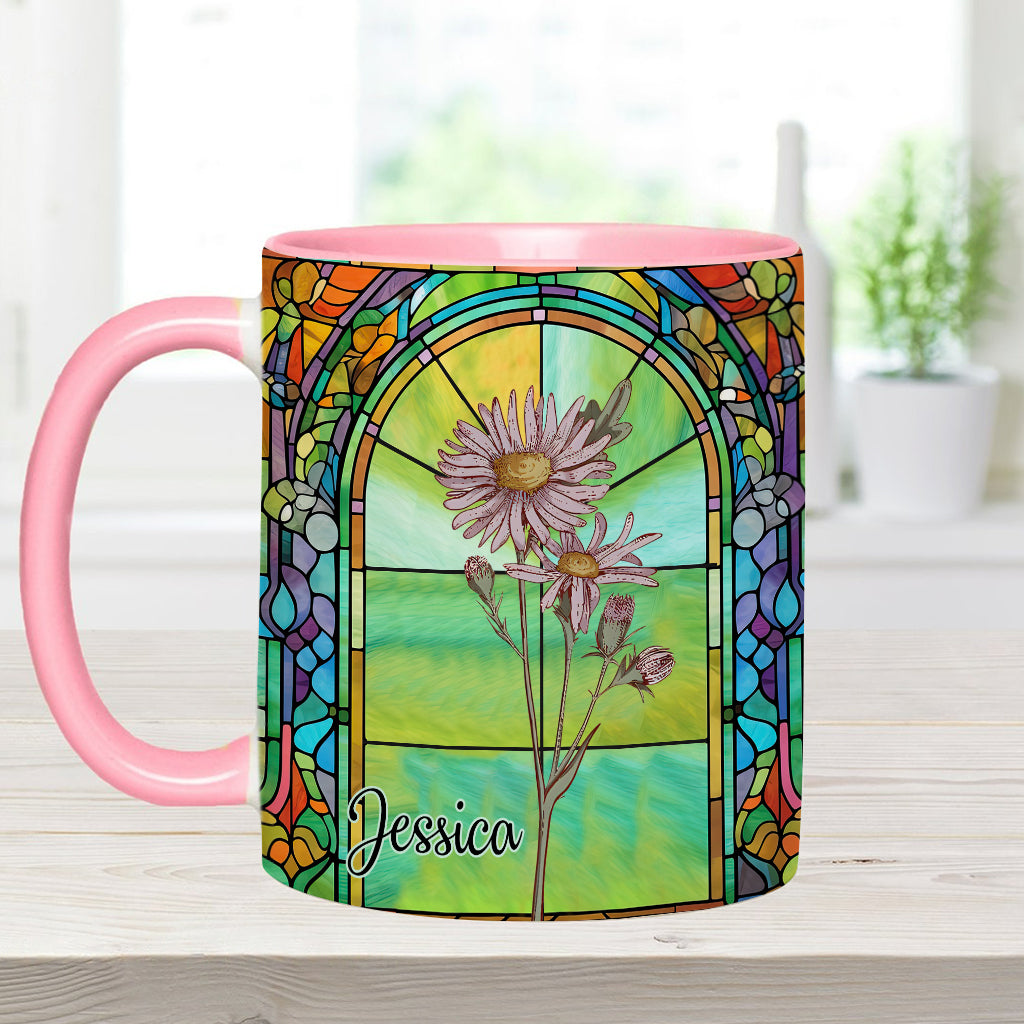 Be Your Own Kind Of Beautiful Birth Month Flower - Personalized Accent Mug