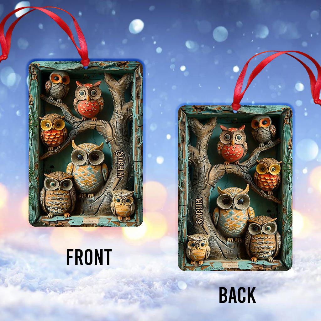 Vintage Owl - Personalized Owl Ornament