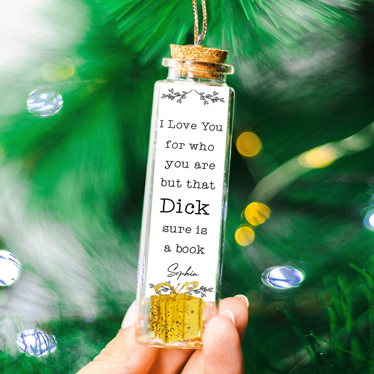 I Love You For Who You Are - Personalized Couple Mini Bottle Ornament